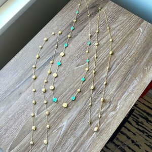 Three long layered necklaces!